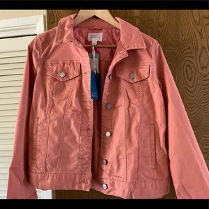 NWT Market & Spruce Coral jean jacket, size L